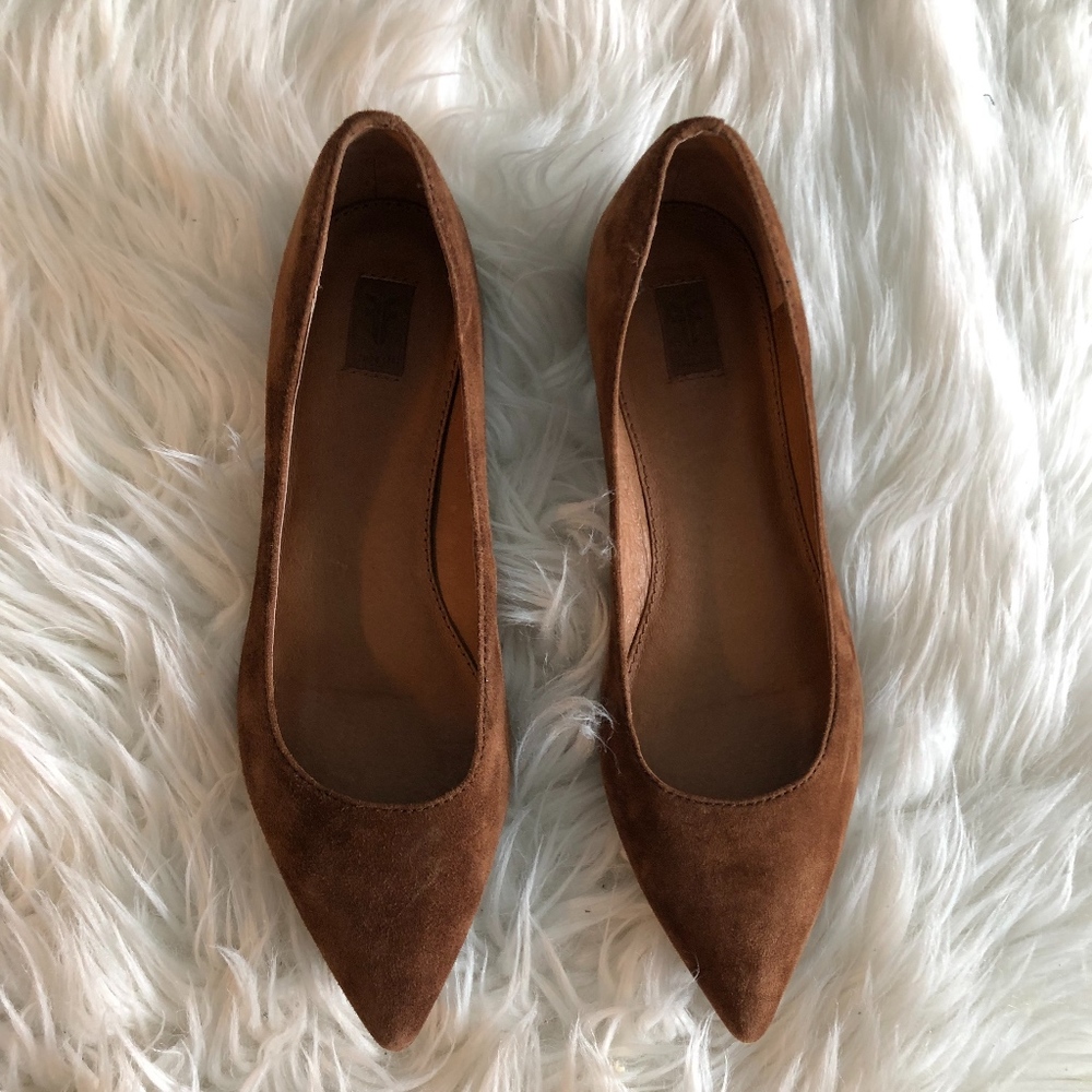 Frye Brown Suede Sienna Ballet Flats